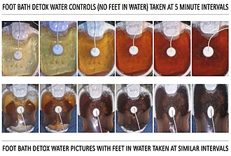 air yang tetap berubah warna dengan dan tanpa kaki